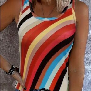 Colorful Striped Women's Tank Top